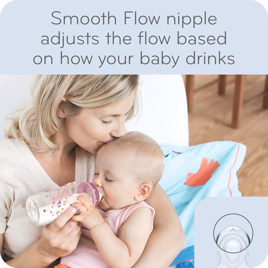 NUK Smooth Flow Anti Colic Baby Bottle, 5 oz, Elephant : Baby