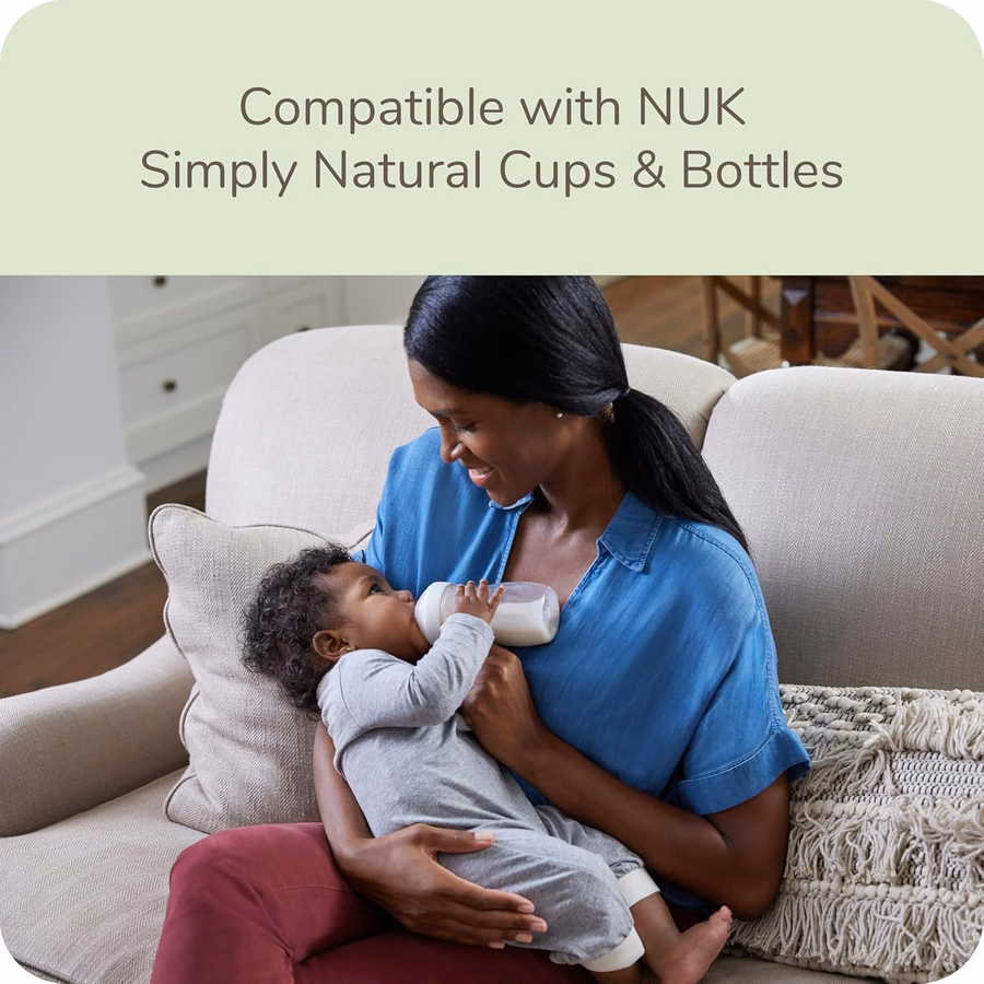 NUK Simply Natural Baby Bottle Nipples - Medium Flow Silicone Extra Soft Anti-Colic Air System BPA-Free Pack of 2 : Baby