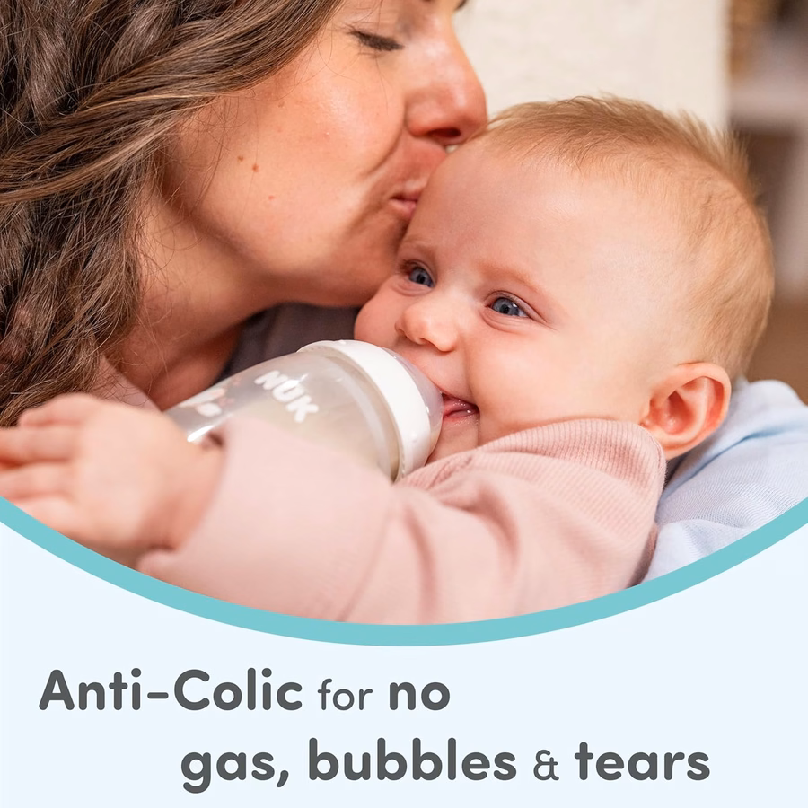 NUK Smooth Flow Anti-Colic Bottle Newborn Gift Set, 0+ Months : Baby