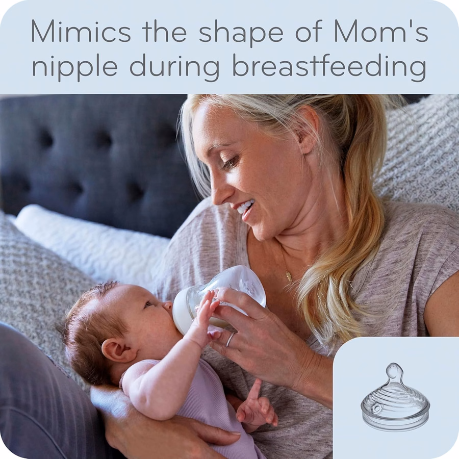 NUK Simply Natural Giftset with SafeTemp and Anti-Colic Vent Bottles for Natural Feeding, Includes 9 Pieces : Baby