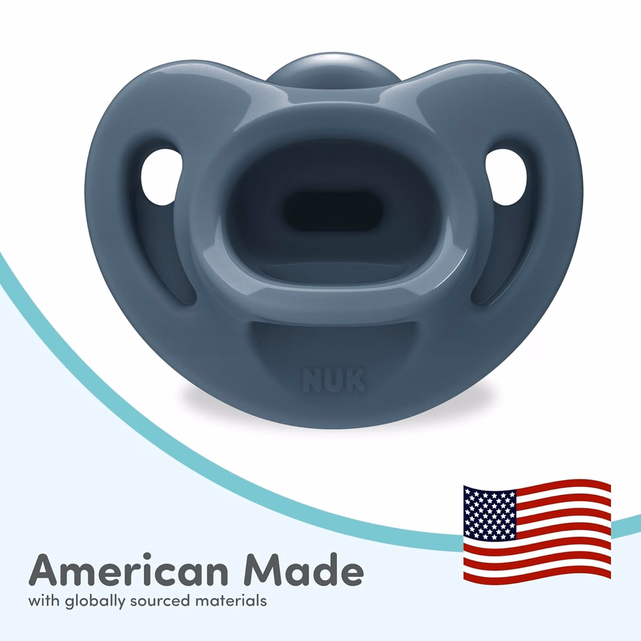 NUK Timeless Comfy Pacifier | 100% Silicone, One-Piece Design | BPA-Free, Gentle on Baby’s Skin | 5-Pack, for 0-6M : Baby