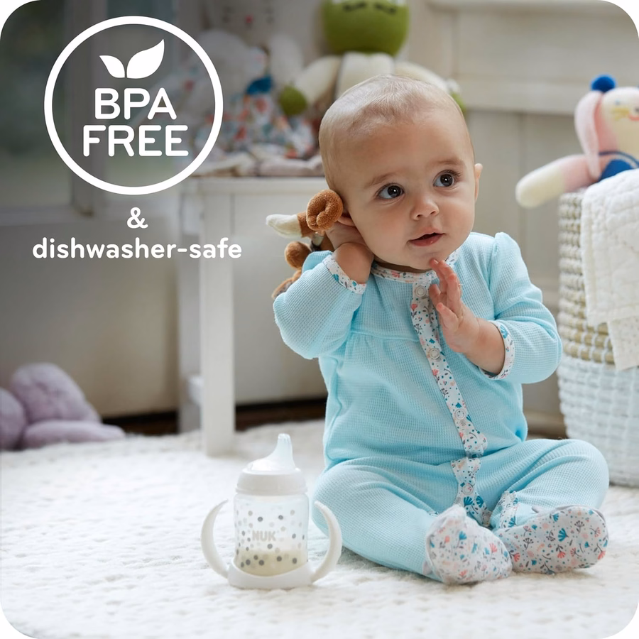 NUK Learner Cup, 10 oz, 2 Pack, 8+ Months – BPA Free, Spill Proof Sippy Cup : Baby