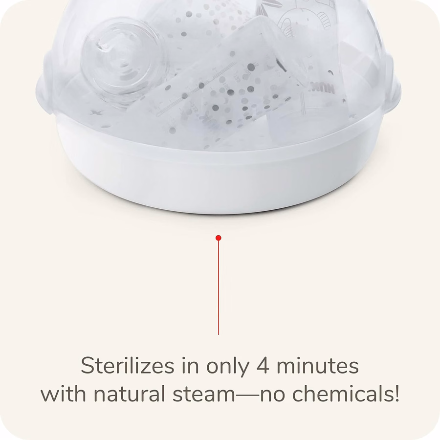 NUK Micro Express Microwave Baby Bottle and Accessory Sterilizer, a Fast & Effective Sterilization, Using Natural Steam : Baby
