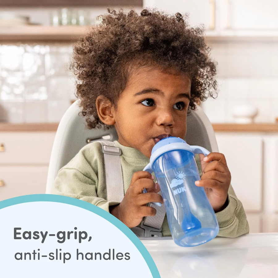 NUK Learner Straw Cup 10oz - Toddler Cup with Soft Straw for Easy Drinking Suitable for Ages 8 Months and Up : Baby