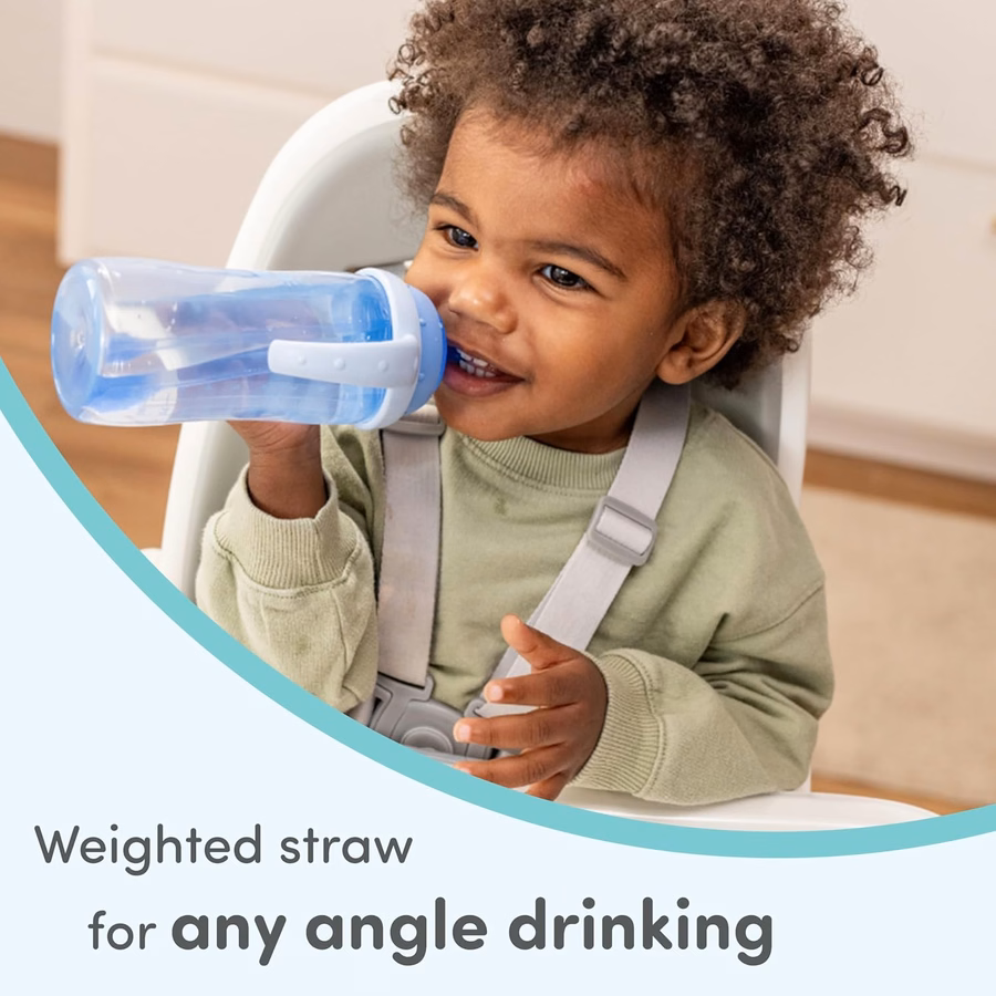 NUK Learner Straw Cup 10oz - Toddler Cup with Soft Straw for Easy Drinking Suitable for Ages 8 Months and Up : Baby