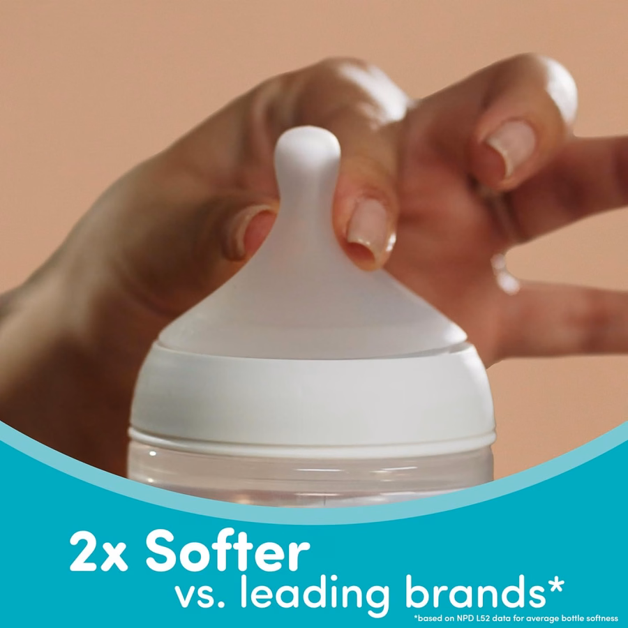 NUK Perfect Match 2-in-1 Natural and Anti-Colic Bottle with Medium Flow, Wide, Adaptable Nipple, 8oz., 4 Pack, BPA Free : Baby