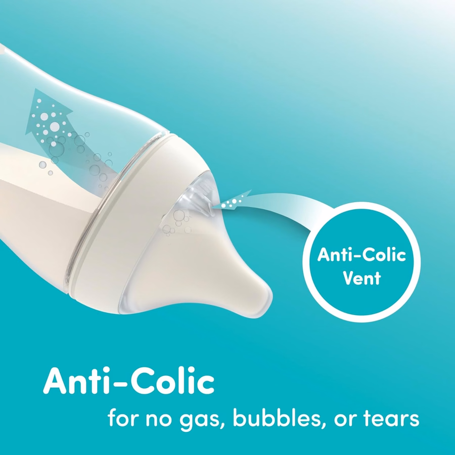 NUK Perfect Match 2-in-1 Natural and Anti-Colic Bottle with Medium Flow, Wide, Adaptable Nipple, 8oz., 4 Pack, BPA Free : Baby