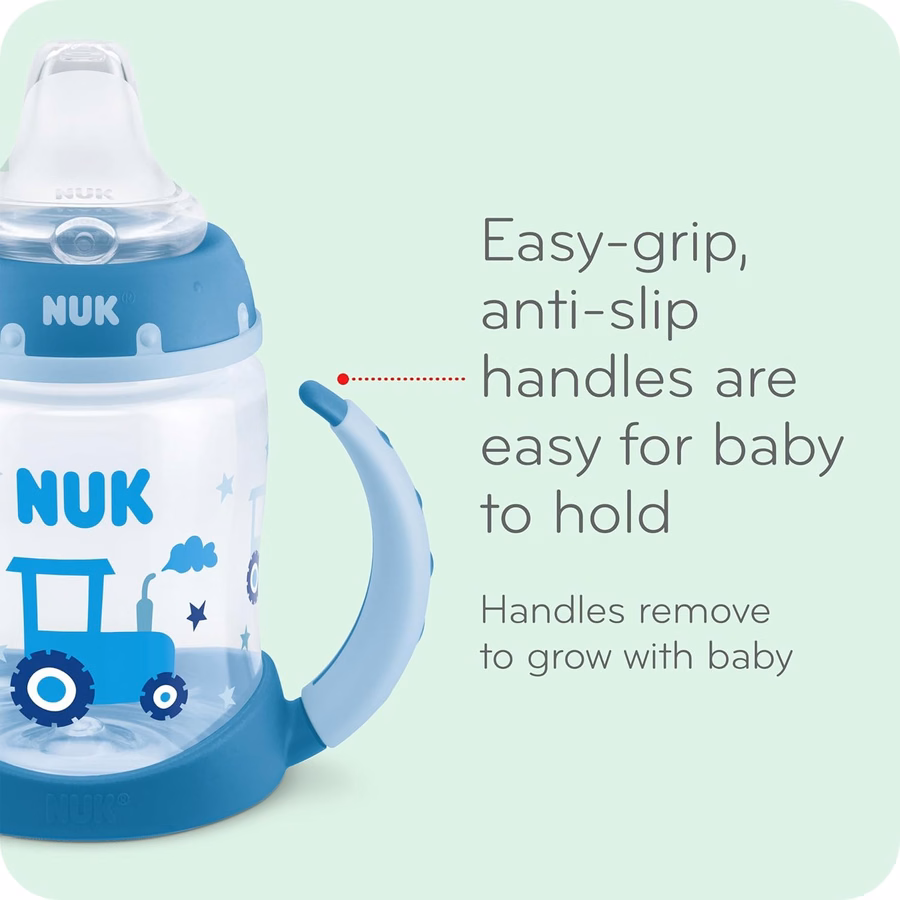 NUK Learner Cup, 10 Oz, Pack of 2, Minnie Mouse – Soft Spout, Easy-Grip Handles, BPA Free, Spill Proof Transition Sippy Cup : Baby