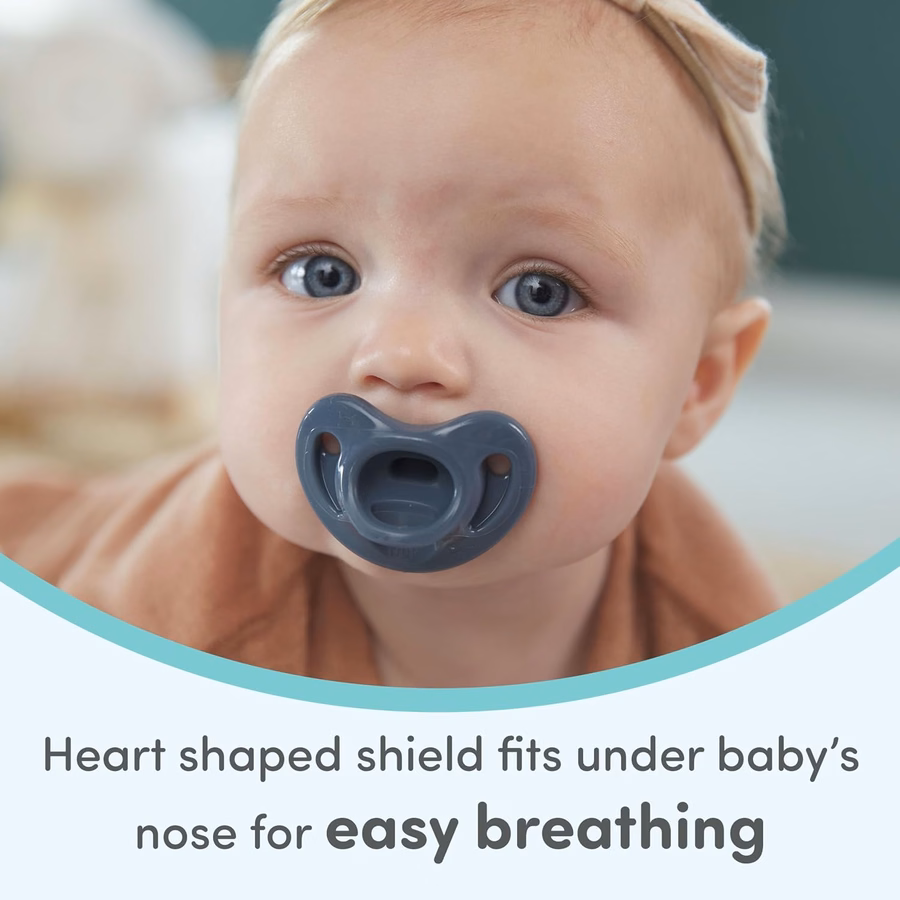 NUK 100% Silicone Comfy Orthodontic Pacifiers, 0-6 Months, Blue Fashion, Timeless Collection, 5 Count : Baby