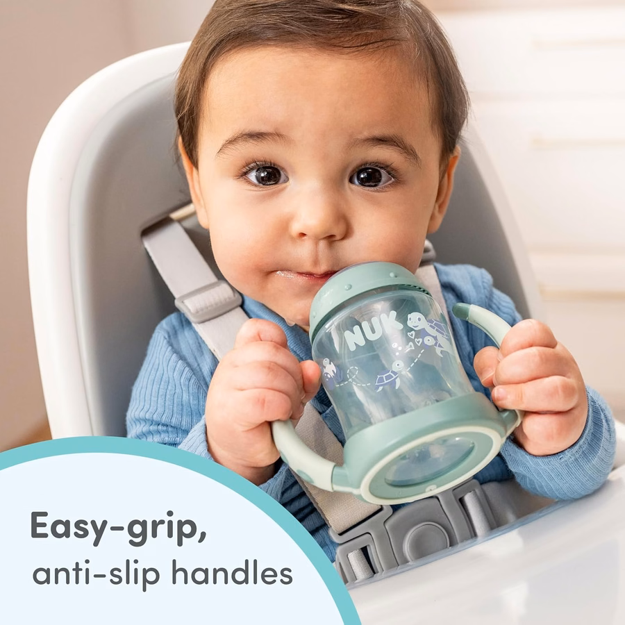 NUK Learner Straw Cup, 5oz, 2-Pack - Toddler Sippy Cup with Soft Straw for Easy Drinking, Suitable for Ages 6 Months and Up, Timeless Collection : Baby