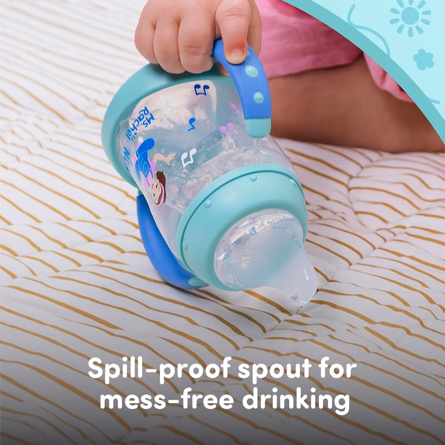 NUK Learner Cup, Ms. Rachel, 5 oz, 6+ Months, 2 Pack – Soft Spout, Easy-Grip Handles, BPA Free, Spill Proof Transition Sippy Cup : Baby