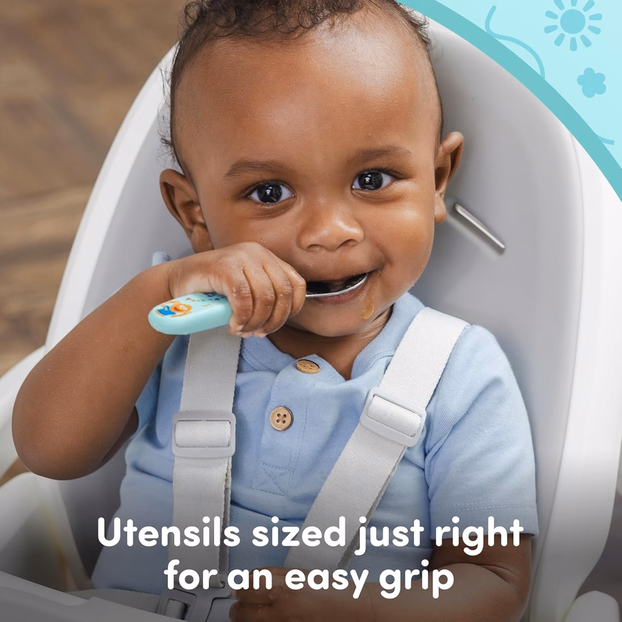 NUK Ms Rachel Tableware Set, Toddler Plate and Bowl, and Toddle Utensils - Fork and Spoon, Kids Dining Set, BPA-Free, Dishwasher-Safe : Baby