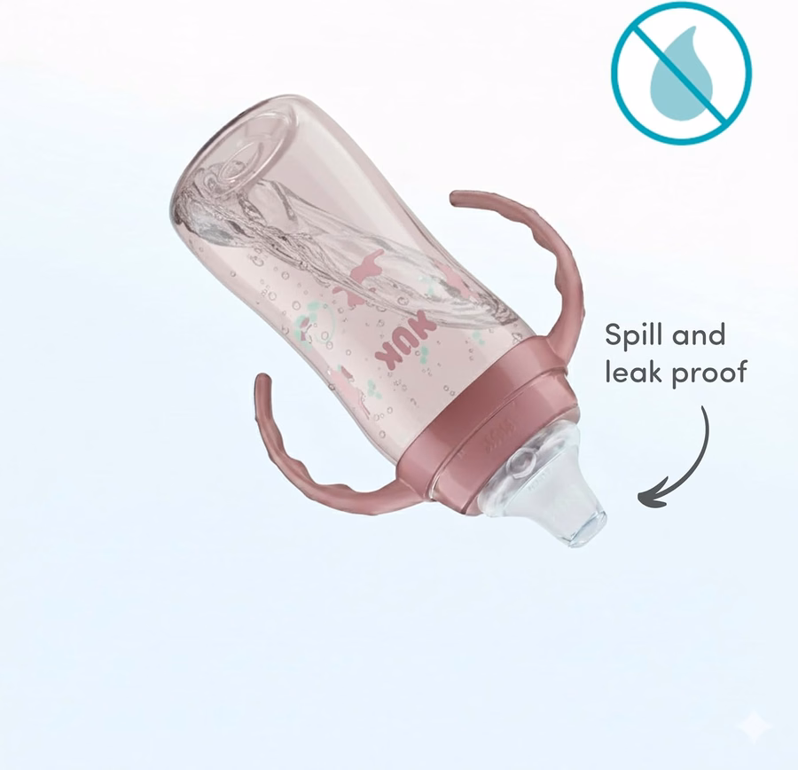 NUK First Choice Large Learner Cup 2.0, 10 oz. Sippy Cup with Handles, Spill Proof, Leak Proof Soft Straw Cup, 2-Pack : Baby