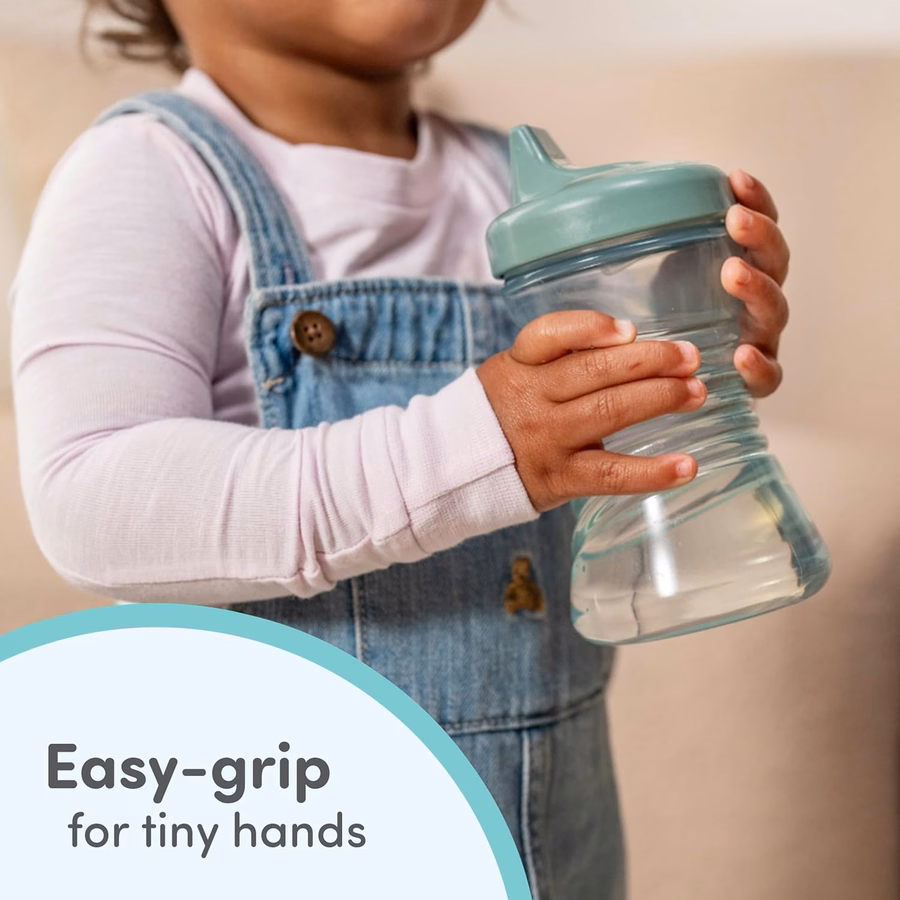 NUK First Choice Fun Grips Hard Spout Straw Cup 2.0, 10 oz. Sippy Cup with Handles, 4-pack : Baby