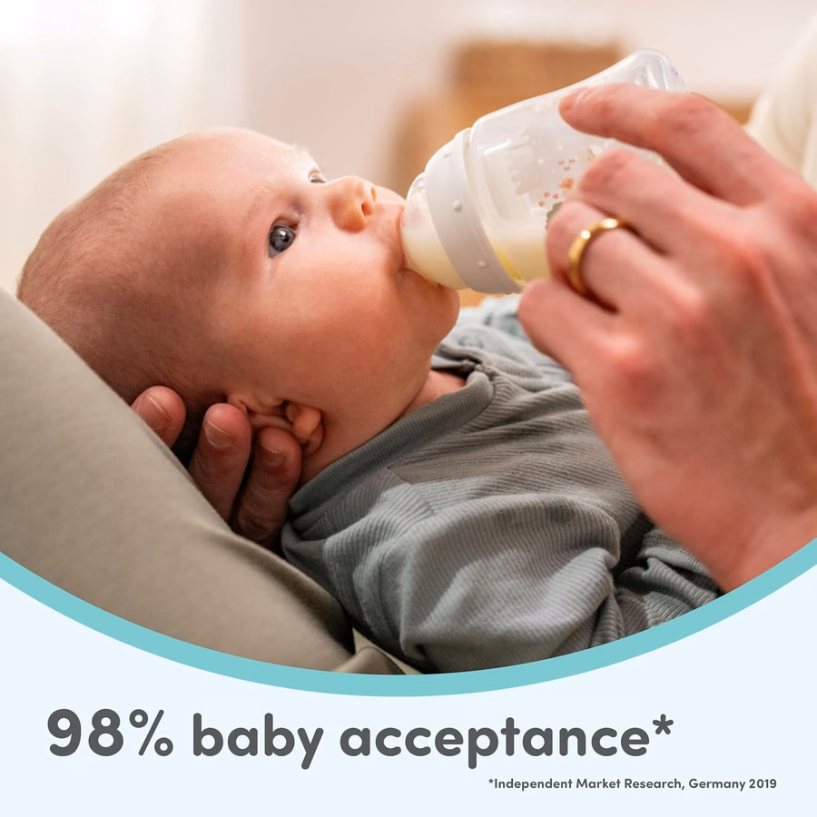 NUK First Choice Smooth Flow Anti-Colic Bottle, Peach, 10 oz. Baby Bottle with SafeTemp Temperature Indicator, Newborn Essentials, 4-Pack : Baby
